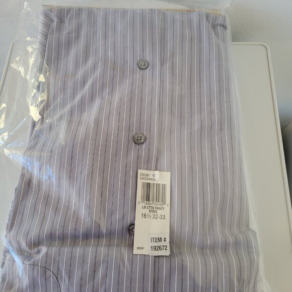 Calvin Klein Man’s Cotton Fancy Steel Dress Shirt (Neck size:16.5) - Picture 4 of 7